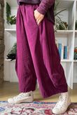 Bateau Needlecord 7/8 Barrel Culotte Pant Aubergine